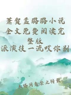 萧贺孟璐璐小说全文免费阅读完整版