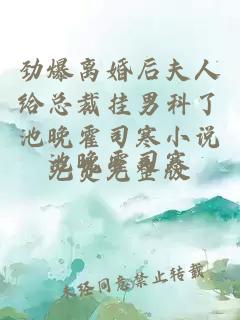 劲爆离婚后夫人给总裁挂男科了池晚霍司寒小说免费完整版
