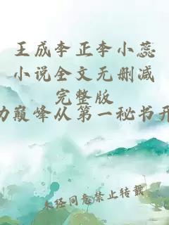 王成李正李小蕊小说全文无删减完整版