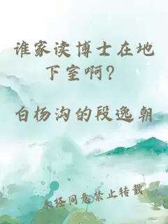 谁家读博士在地下室啊？